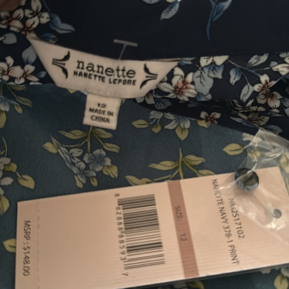 {NWT} $148 NANETTE LEPORE Printed Crepe Chiffon Midi Dress - Picture 4 of 4